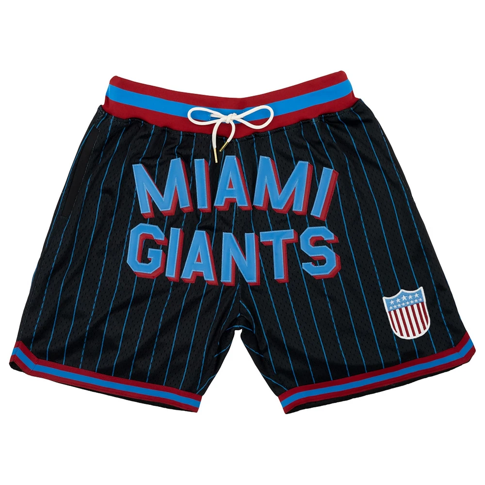 Rings & Crwns - Short noir en maille pour homme Miami Giants Replica