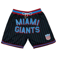 Rings & Crwns - Short noir en maille pour homme Miami Giants Replica