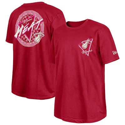 T-shirt phosphorescent rouge foncé Miami Heat de New Era