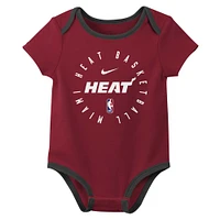 Infant Nike Miami Heat Three-Pack Bodysuit Set