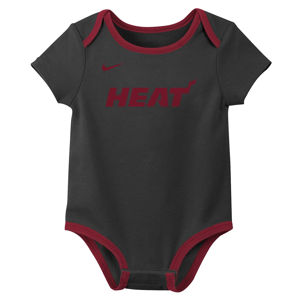 Infant Nike Miami Heat Three-Pack Bodysuit Set