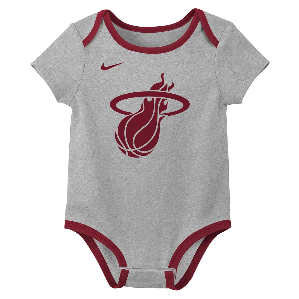 Infant Nike Miami Heat Three-Pack Bodysuit Set