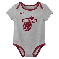 Infant Nike Miami Heat Three-Pack Bodysuit Set