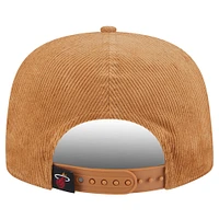 Men's New Era  Tan Miami Heat Victory Grove Corduroy Sneaker Pin Golfer Adjustable Hat