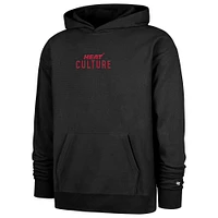 Men's '47 Black Miami Heat 2024/25 City Edition Double Crossover Foundation Pullover Hoodie