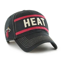 Men's '47 Black Miami Heat Quick Snap Clean Up Adjustable Hat