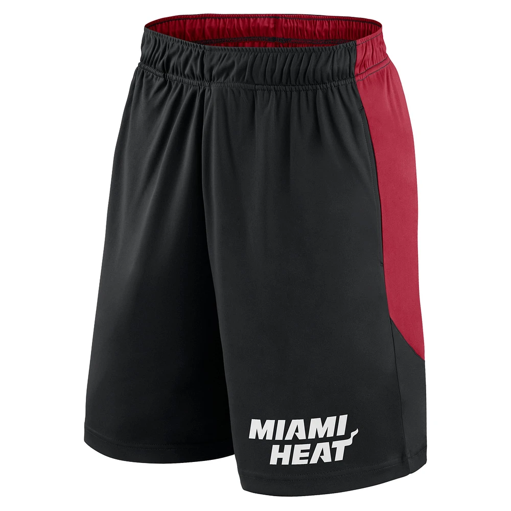 Men's Black/Red Miami Heat Launch Performance Shorts
