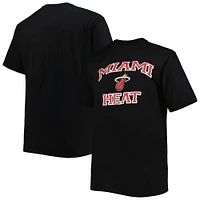 Men's Black Miami Heat Big & Tall Heart Soul T-Shirt