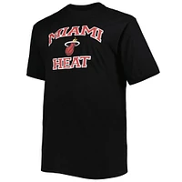 Men's Black Miami Heat Big & Tall Heart Soul T-Shirt