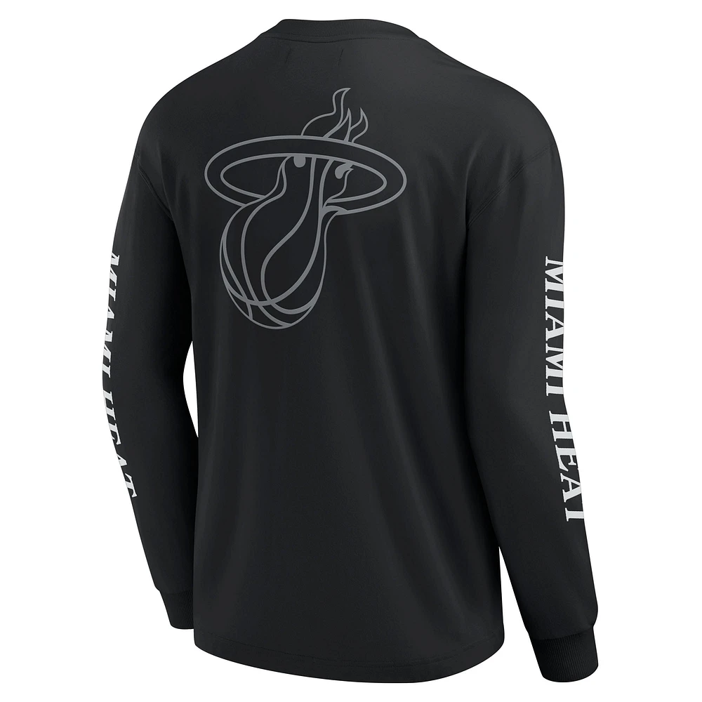 Men's Fanatics Black Miami Heat Elements Strive Long Sleeve T-Shirt