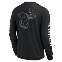 Men's Fanatics Black Miami Heat Elements Strive Long Sleeve T-Shirt