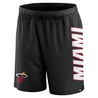 Men's Fanatics Black Miami Heat Post Up Mesh Shorts