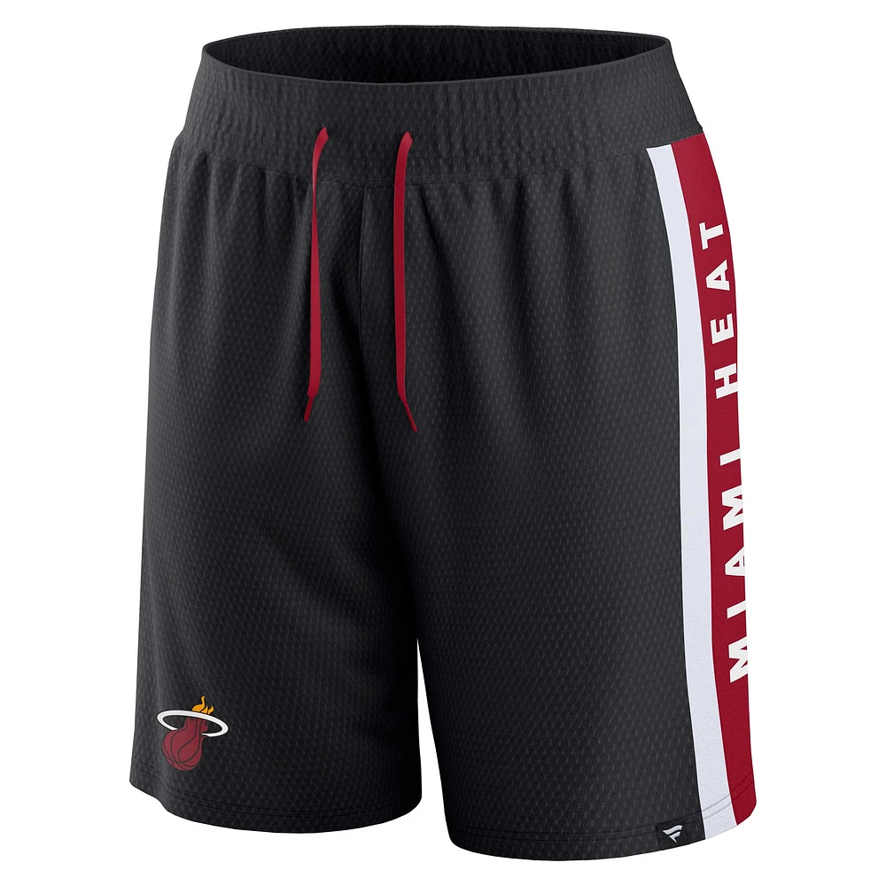 Men's Fanatics Black Miami Heat Referee Iconic Mesh Shorts