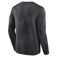 Men's Fanatics Heather Charcoal Miami Heat Front Court Press Snow Wash Long Sleeve T-Shirt