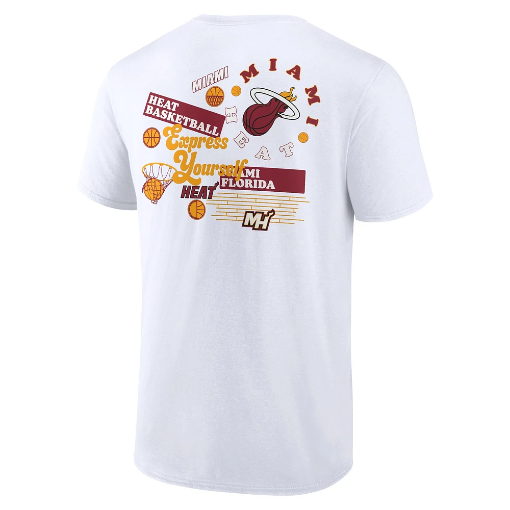 Men's Fanatics White Miami Heat Street Collective T-Shirt