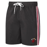 Men's G-III Sports by Carl Banks Black Miami Heat Sand Beach Volley Swim Shorts