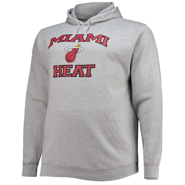 Sweat à capuche gris chiné Miami Heat Big & Tall Heart Soul pour homme