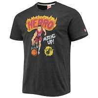 Men's Homage Tyler Herro Charcoal Miami Heat Comic Book Player Tri-Blend T-Shirt