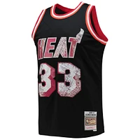 Men's Mitchell & Ness Alonzo Mourning Black Miami Heat 1996/97 Hardwood Classics NBA 75th Anniversary Diamond Swingman Jersey