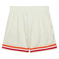 Men's Mitchell & Ness Cream Miami Heat Chainstitched Swingman Shorts