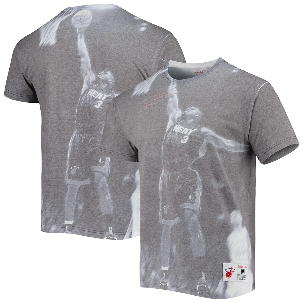 T-shirt Mitchell & Ness Dwyane Wade gris chiné Miami Heat Above The Rim pour hommes