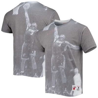 T-shirt Mitchell & Ness Dwyane Wade gris chiné Miami Heat Above The Rim pour hommes