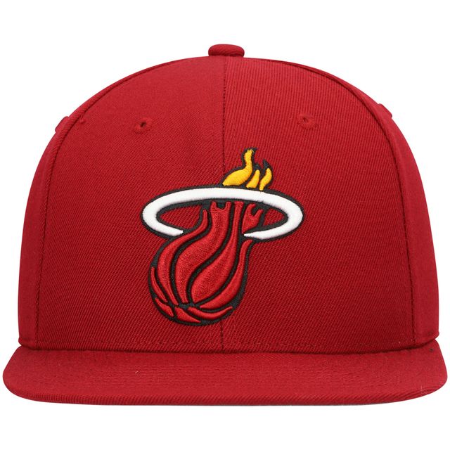 Casquette Snapback rouge Miami Heat Ground 2.0 Mitchell & Ness pour hommes