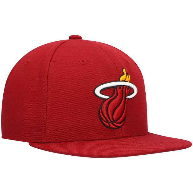 Casquette Snapback rouge Miami Heat Ground 2.0 Mitchell & Ness pour hommes