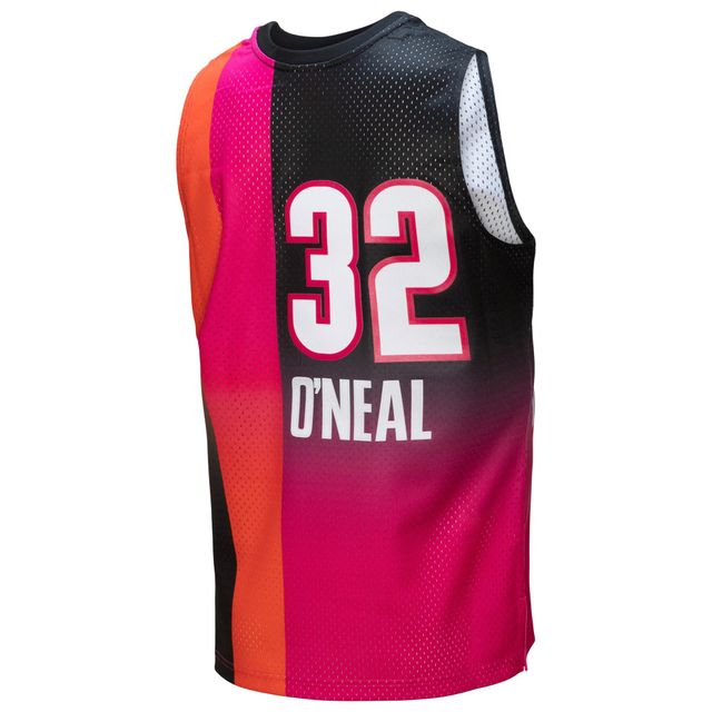 Maillot de joueur Mitchell & Ness Shaquille O'Neal rose/noir Miami Heat 2005/06 Hardwood Classics Fadeaway Swingman pour homme