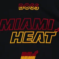 Men's NBA x Hugo Boss Black Miami Heat Team Bounce Tri-Blend Pullover Hoodie