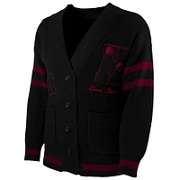 Chandail boutonné sans identification de l'appelant NBA x Keizer Clark Miami Heat noir/rouge pour homme