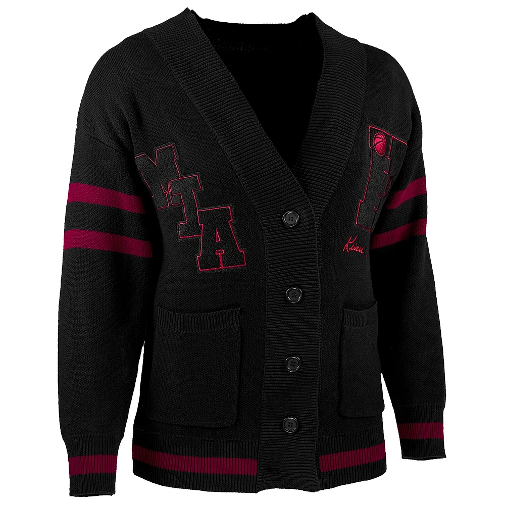 Chandail boutonné sans identification de l'appelant NBA x Keizer Clark Miami Heat noir/rouge pour homme