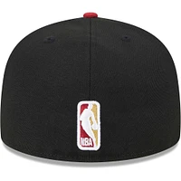 Men's New Era Black/Red Miami Heat Gameday Gold Pop Stars 59FIFTY Fitted Hat