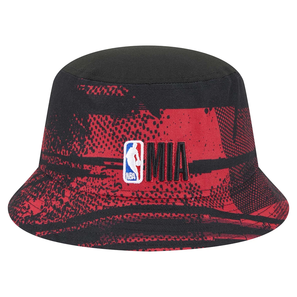 Men's New Era  Black/Red Miami Heat Tip-Off Bucket Hat