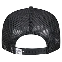 Men's New Era Black Miami Heat 9FIFTY Snapback Trucker Hat
