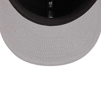 Men's New Era Black Miami Heat Chainstitch Logo Pin 59FIFTY Fitted Hat