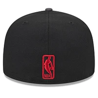 Men's New Era Black Miami Heat  Rally Drive Checkerboard 59FIFTY Crown Fitted Hat