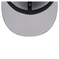 Men's New Era Black Miami Heat Sport Night Script Sided 59FIFTY Fitted Hat