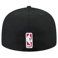 Men's New Era Black Miami Heat Throwback Pennant 59FIFTY Fitted Hat