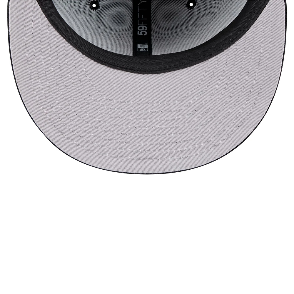 Men's New Era Black Miami Heat Throwback Pennant 59FIFTY Fitted Hat