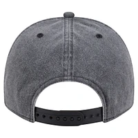 Men's New Era  Charcoal Miami Heat Throwback Washed Pre-Curved 9FIFTY Snapback Hat