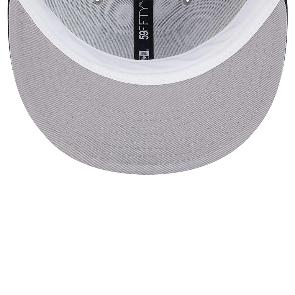 Men's New Era Gray Miami Heat Palm Fronds 2-Tone 59FIFTY Fitted Hat
