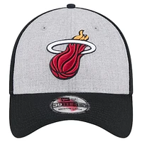 Men's New Era Heather Gray/Black Miami Heat Two-Tone 39THIRTY Flex Hat