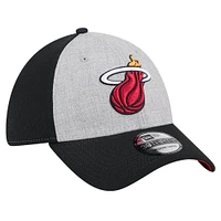 Men's New Era Heather Gray/Black Miami Heat Two-Tone 39THIRTY Flex Hat
