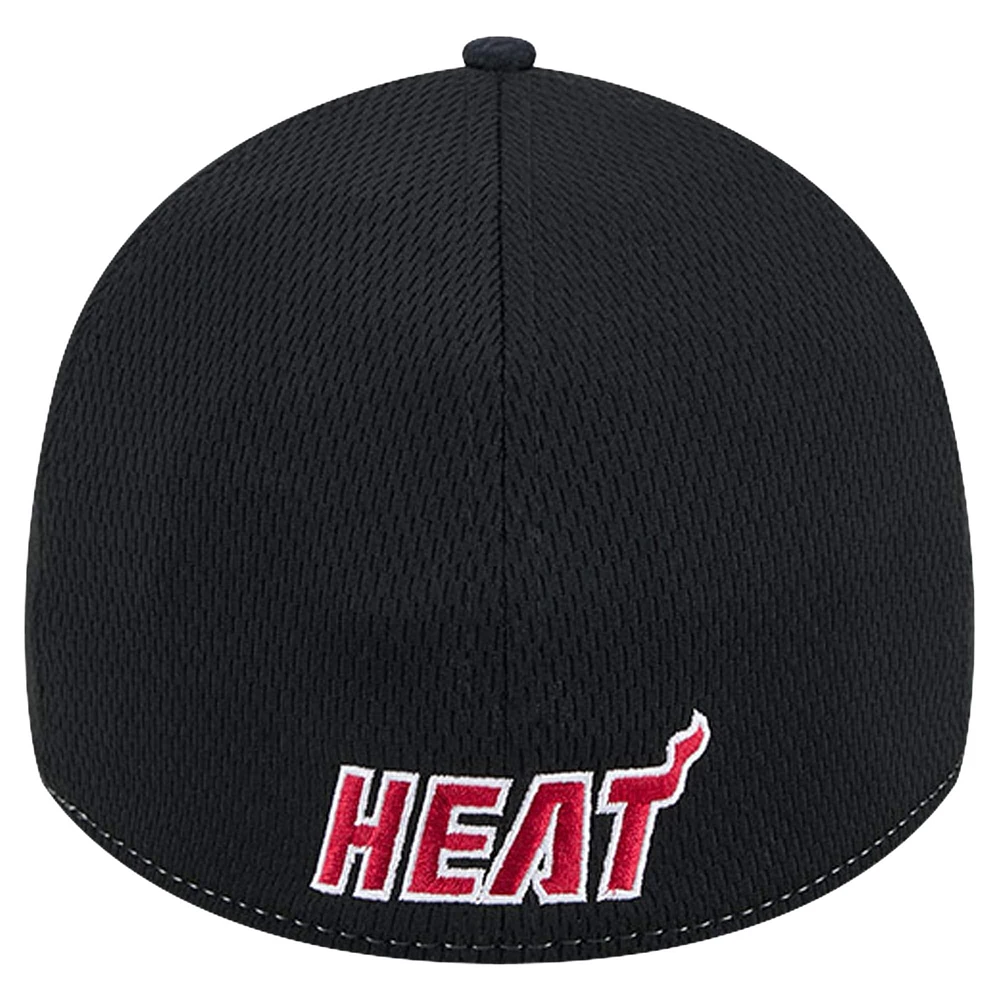 Men's New Era Heather Gray/Black Miami Heat Two-Tone 39THIRTY Flex Hat