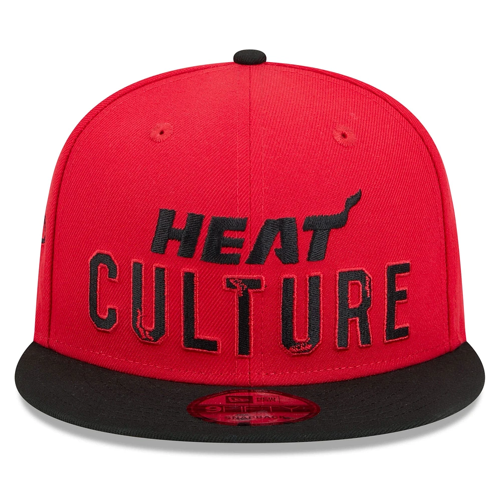 Men's New Era  Red Miami Heat 2024/25 City Edition 9FIFTY Snapback Hat