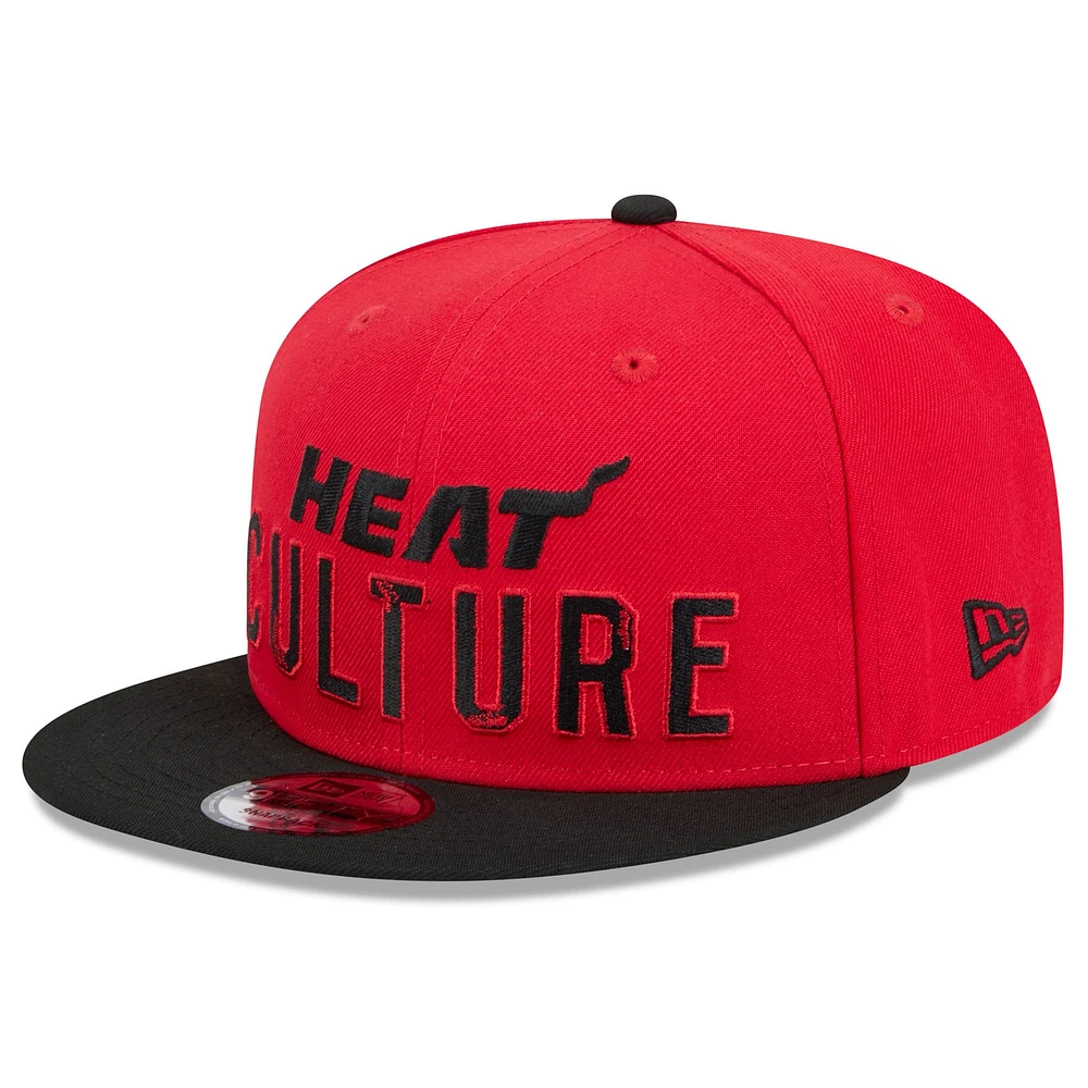 Men's New Era  Red Miami Heat 2024/25 City Edition 9FIFTY Snapback Hat