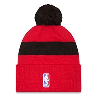Men's New Era  Red Miami Heat 2024/25 City Edition Cuffed Knit Hat with Pom