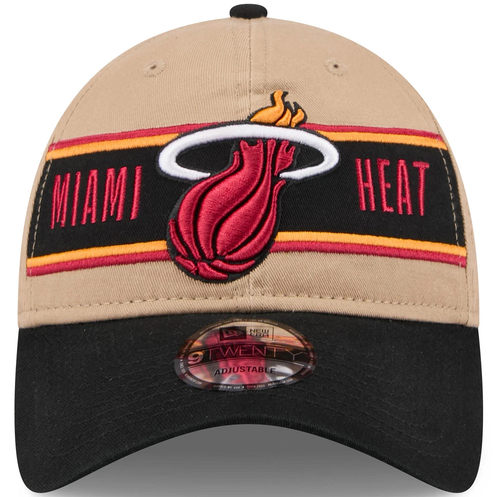 Men's New Era Tan/Black Miami Heat 2024 NBA Draft 9TWENTY Adjustable Hat