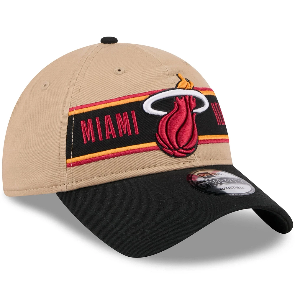 Men's New Era Tan/Black Miami Heat 2024 NBA Draft 9TWENTY Adjustable Hat